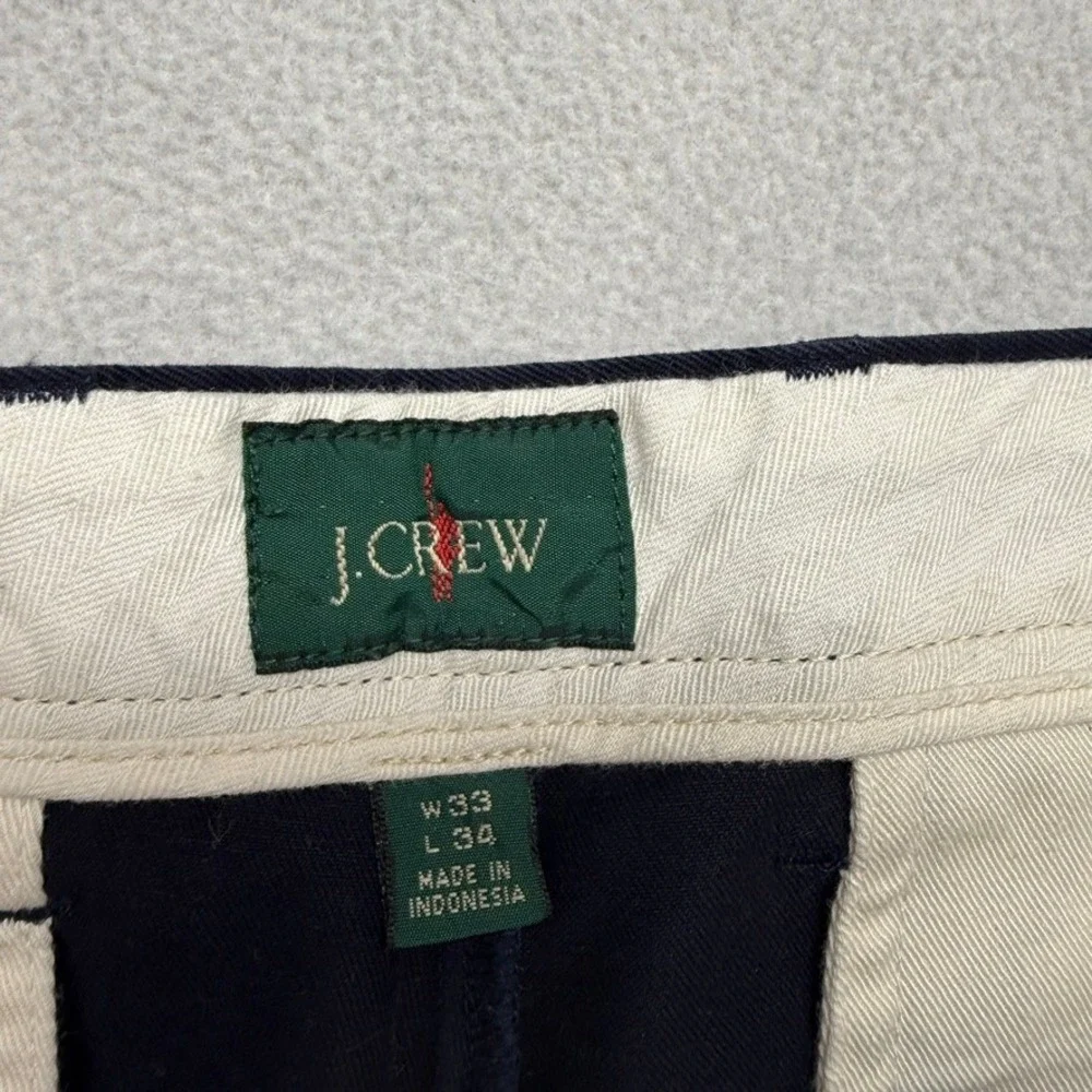 J.Crew Chino Pants Mens 33x34 Blue 770 Straight Fit Casual Canvas Chambray